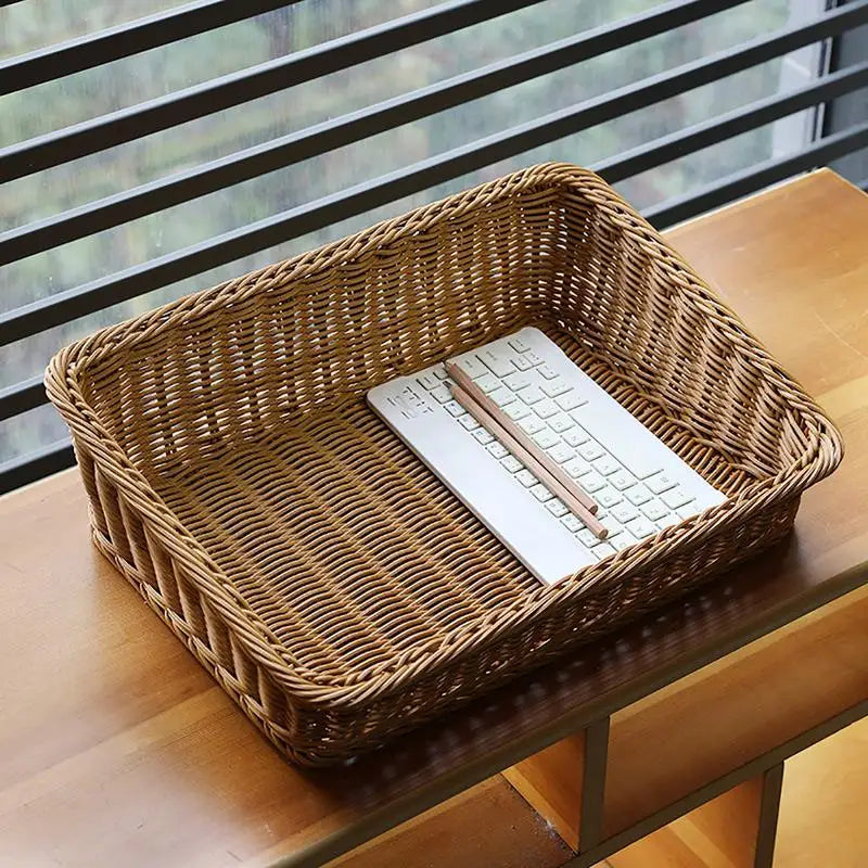 Rattan serving tray