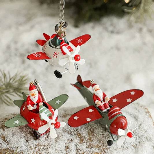 Christmas claus airplane