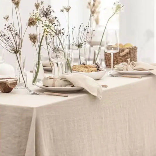 Beige tablecloth